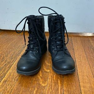 Women’s Lace Up Low Heel Combat Boots